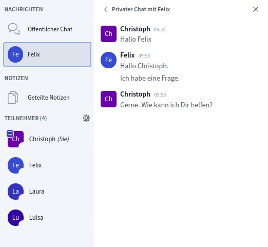 BigBlueButton privater Chat