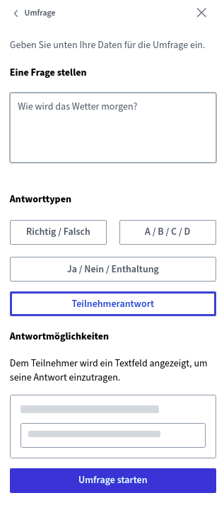 BigBlueButton Version 2.3 - Umfragen BigBlueButton Version 2.3 - Umfragen