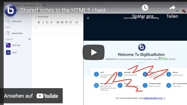 BigBlueButton Tutorial Shared notes