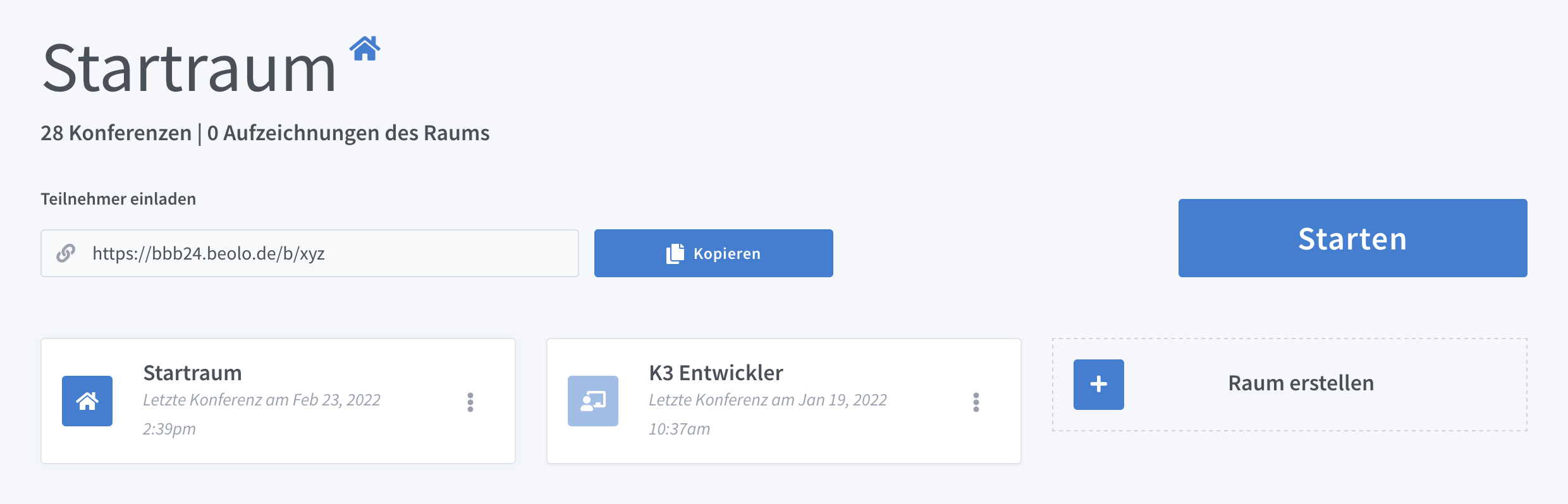 BigBlueButton Teilnehmer einladen