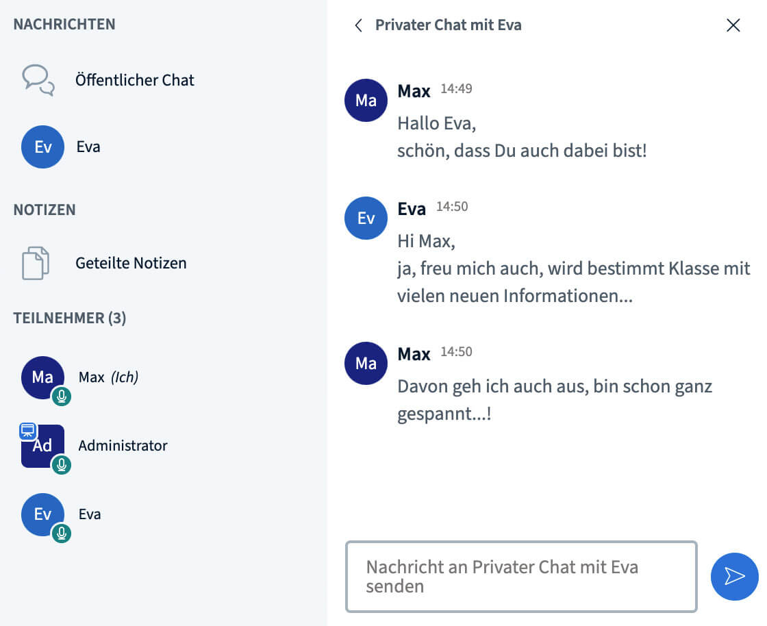 BigBlueButton privater Chat