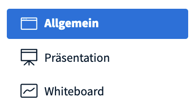 BigBlueButton Aufteilung Tastenkombinationen