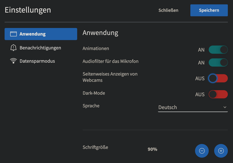 Layout Anpassungen BigBlueButton Features Layout-Anpassung