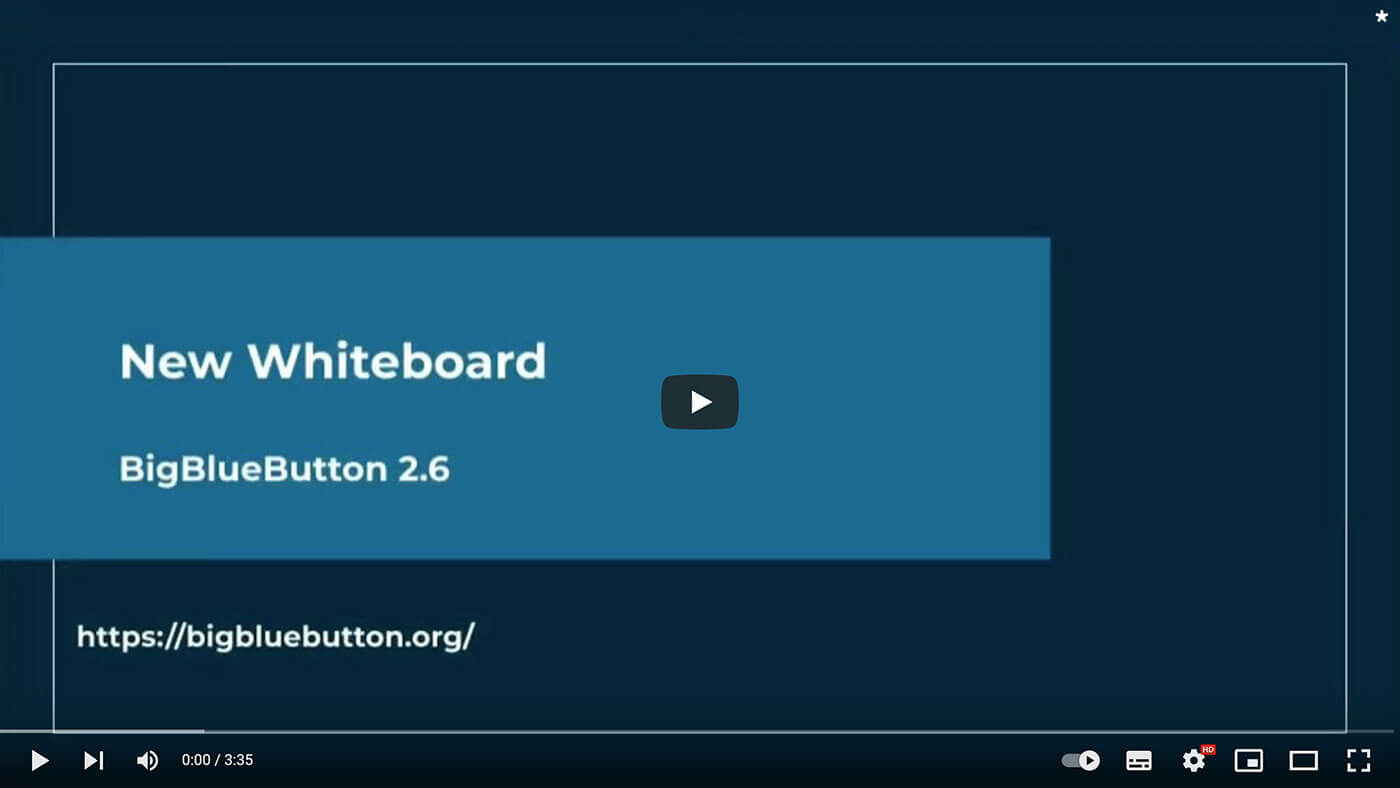 BigBlueButton* Videos BigBlueButton Tutorial New Whiteboard Version 2.6