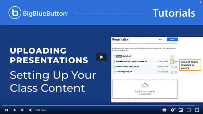 BigBlueButton Tutorial Uploading Presentations