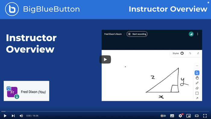BigBlueButton Tutorial Instructor Overview